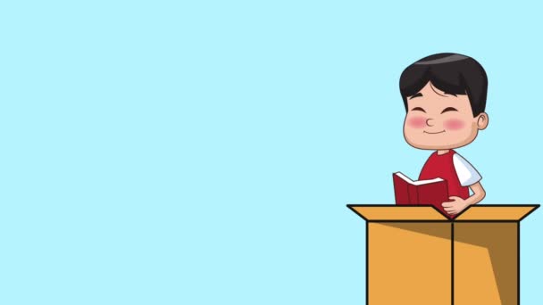 Escuela y niños animación HD — Vídeos de Stock