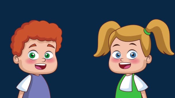 Niños dibujos animados divertidos HD animación — Vídeo de stock