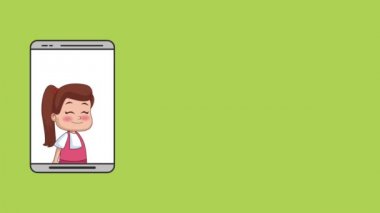 Çocuklar ve teknoloji Hd animasyon