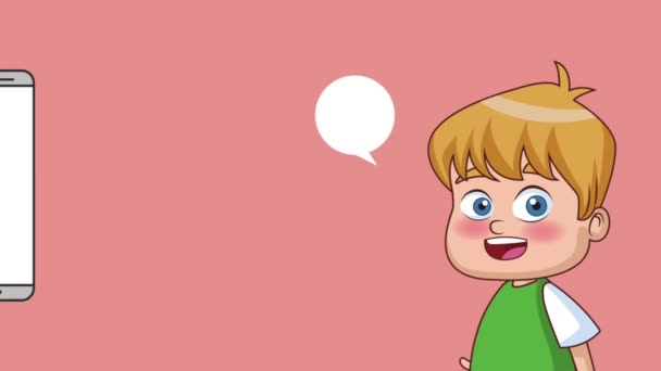 Çocuklar ve teknoloji Hd animasyon — Stok video