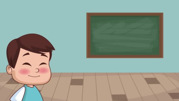 Escuela y niños animación HD — Vídeos de Stock