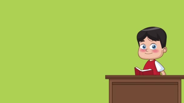 Escuela y niños animación HD — Vídeos de Stock