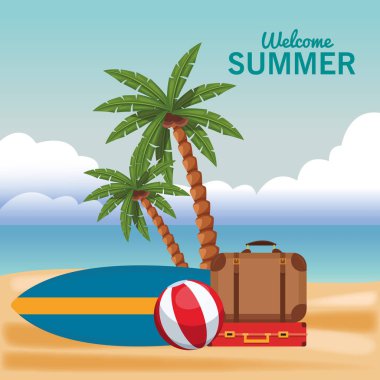 Hoş geldiniz yaz karikatürler