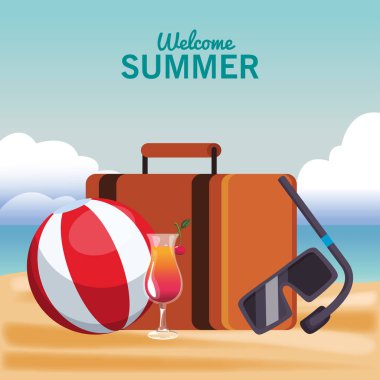 Hoş geldiniz yaz karikatürler