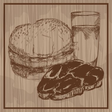 Lezzetli yiyecek çizim