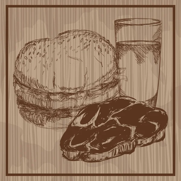 Lezzetli yiyecek çizim