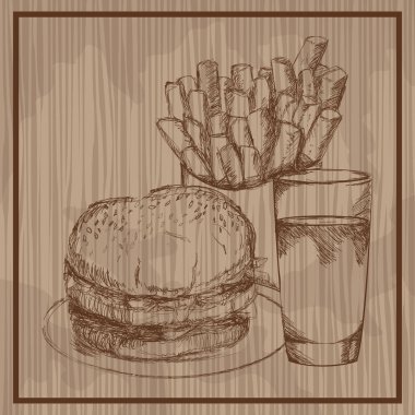 Lezzetli yiyecek çizim