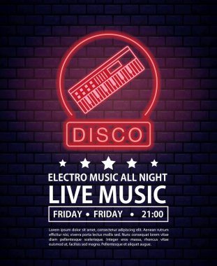 Disko electro müzik davet afişi