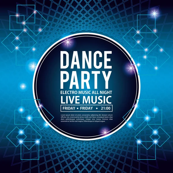 Dance Party meghívó — Stock Vector