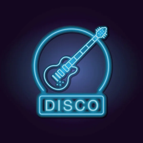 Disco emblém neonová světla — Stockový vektor