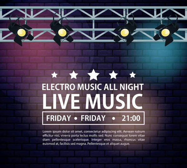 Electro music festivas poster — Stock Vector