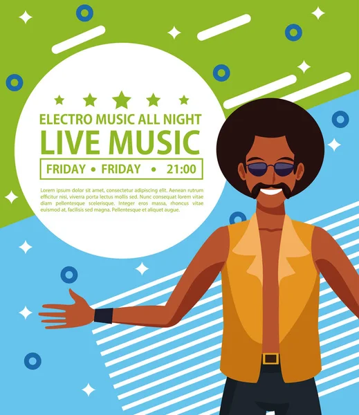 Electro music festivas poster — Stock Vector