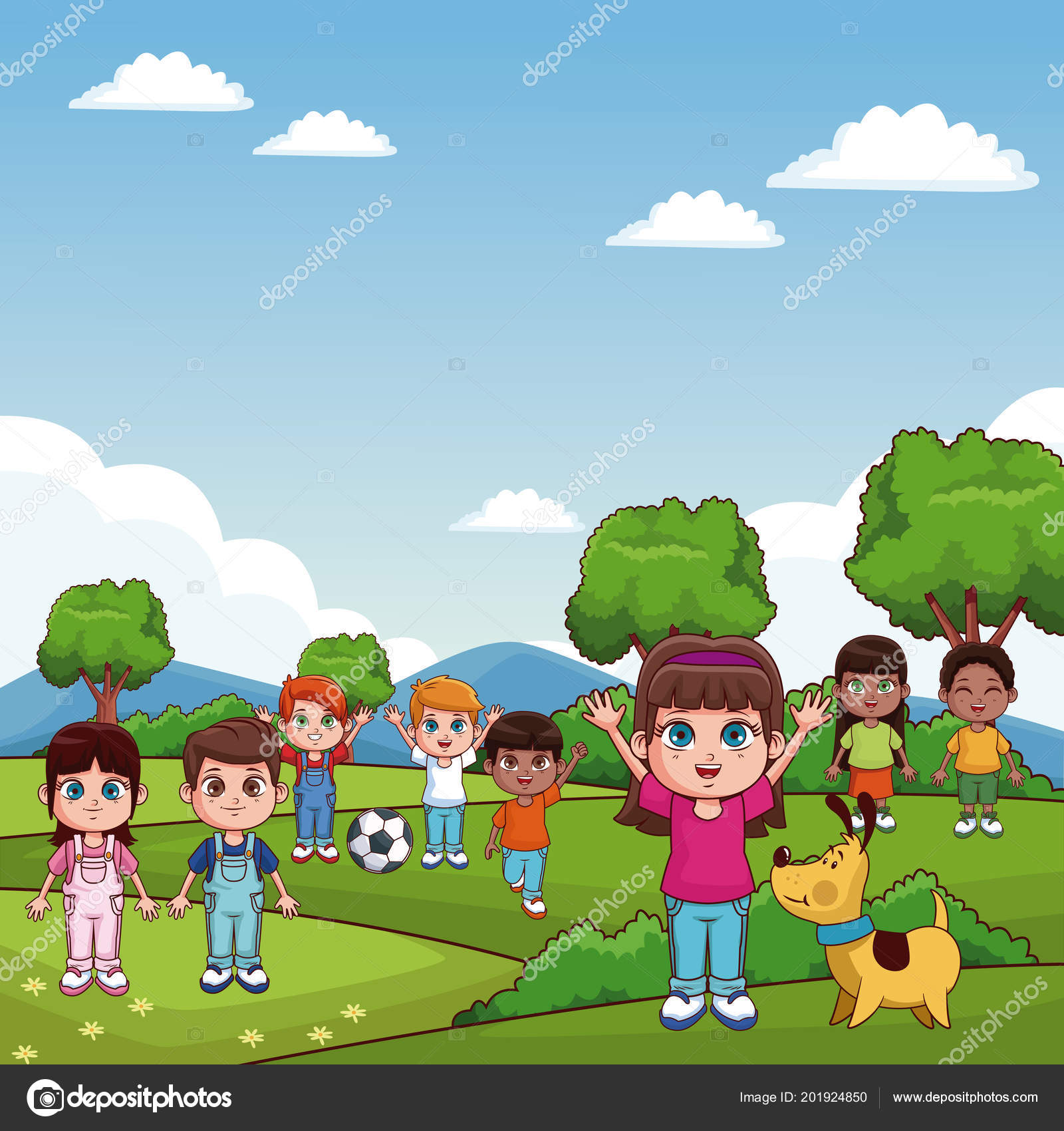 Kids At Park Cartoons Vector Image By C Jemastock Vector Stock Kids At Park Cartoons Vector Image By C Jemastock Vector Stock