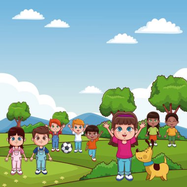 Park çizgi film çocuklar