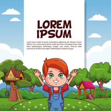 Sevimli çocuk parkında oynayan