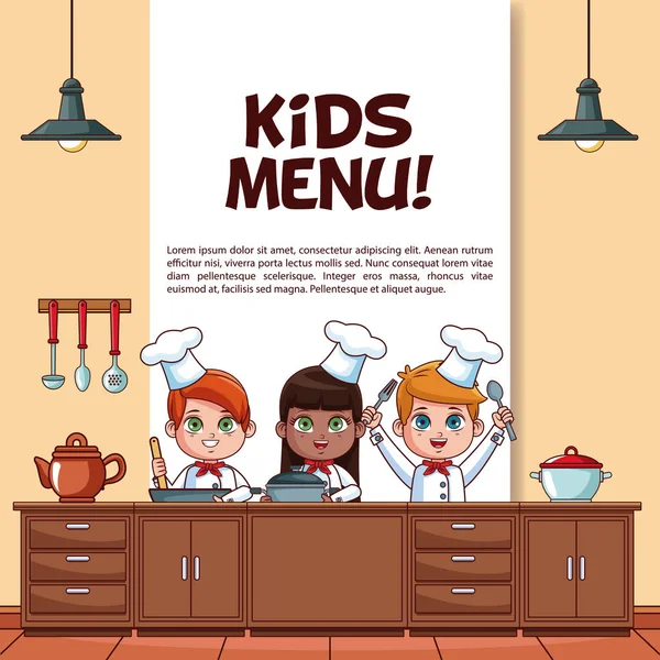 Çocuk menüsü poster — Stok Vektör