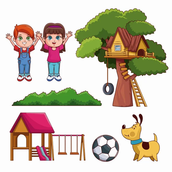 Set of kids park icons — Stock Vector