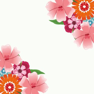 güzel çiçekler çerçevesi