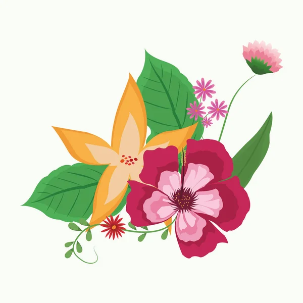 Piękne kwiaty z liści — Wektor stockowy