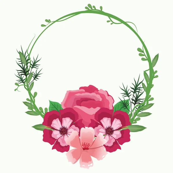 Beautiful frame flowers — Stock Vector