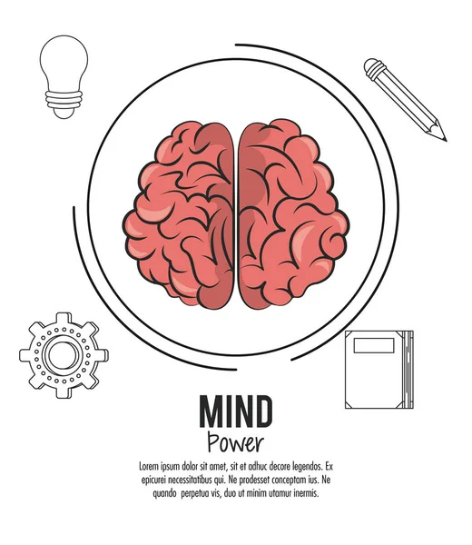 Cartaz de poder mental — Vetor de Stock