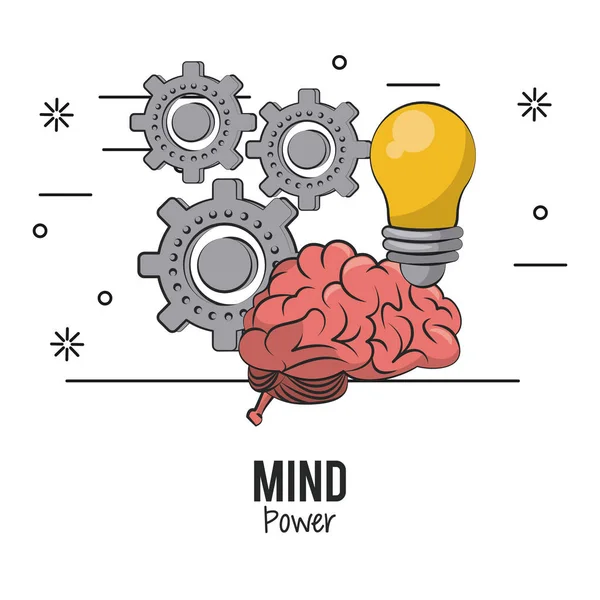 Mind power and brain — Stock Vector