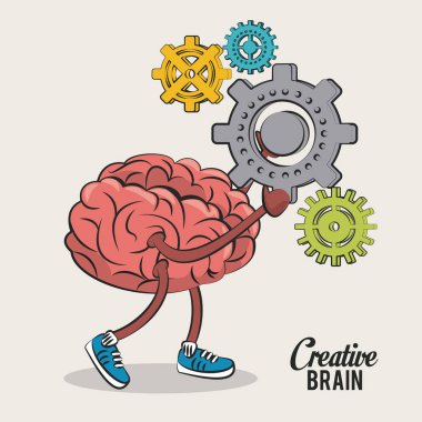 Beyin sevimli ve komik karikatür