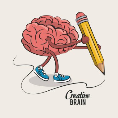Beyin sevimli ve komik karikatür