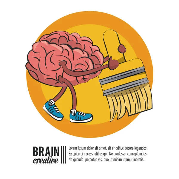 Afiche creativo cerebral — Vector de stock