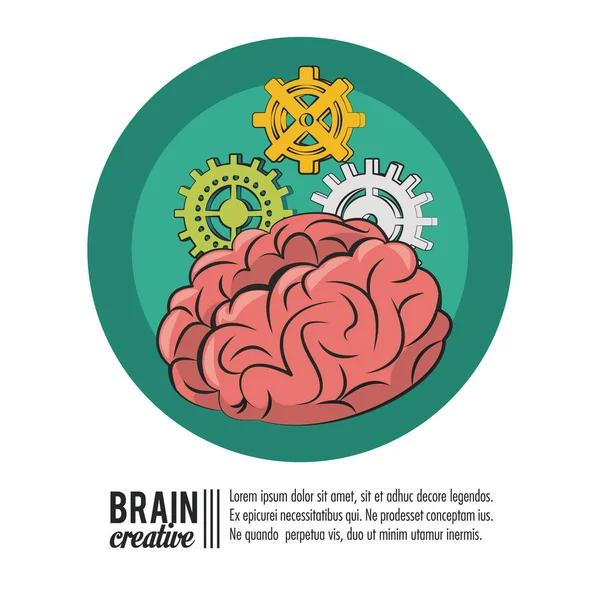 Afiche creativo cerebral — Vector de stock