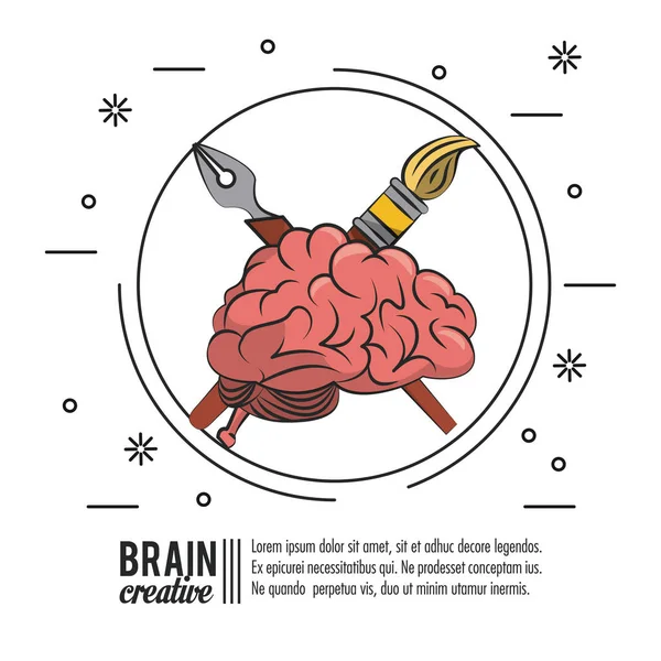 Afiche creativo cerebral — Archivo Imágenes Vectoriales