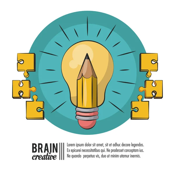 Afiche creativo cerebral — Vector de stock