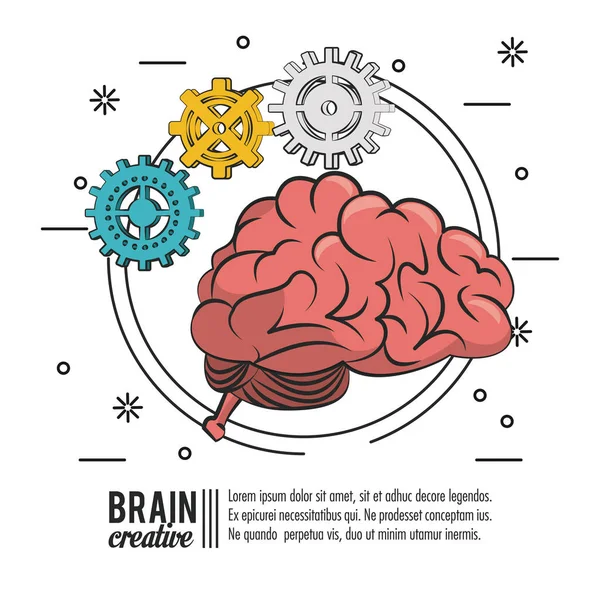 大脑创意海报 — 图库矢量图片