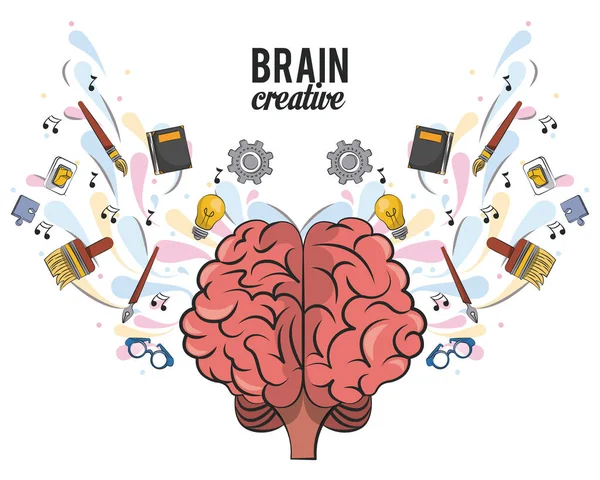 Caricaturas cerebrales creativas — Vector de stock