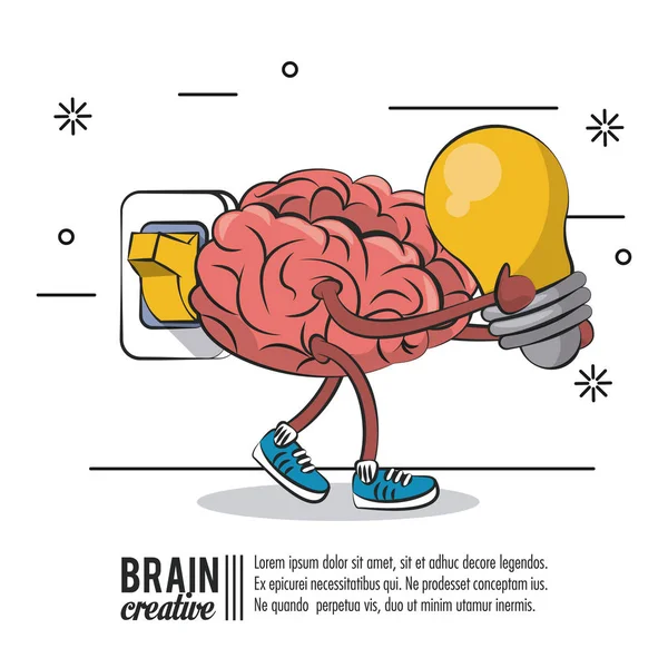 Δημιουργικό αφίσας εγκεφάλου — Διανυσματικό Αρχείο