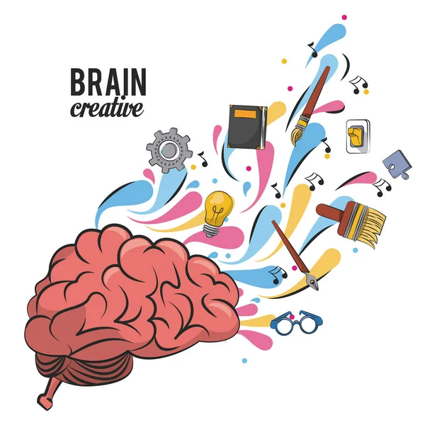 Creatieve brein cartoons — Stockvector