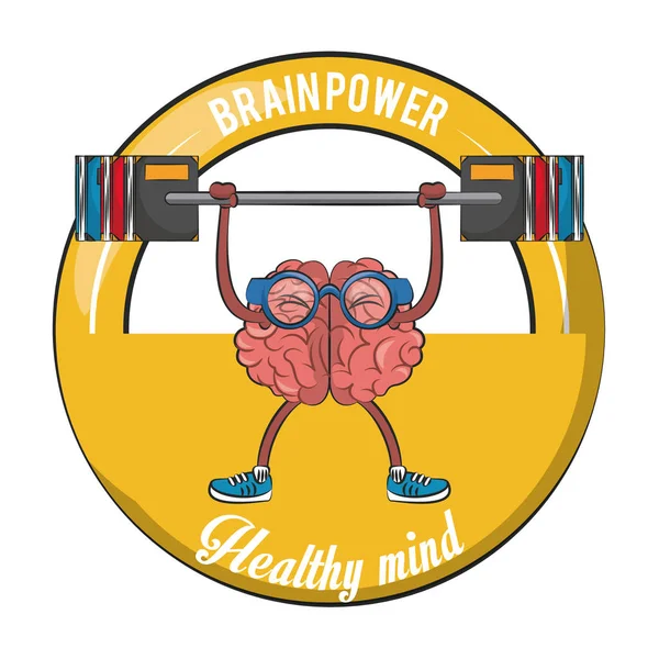 Brainpower healthy emblem label
