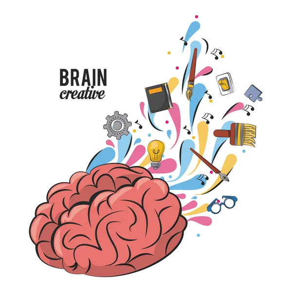 Creatieve brein cartoons — Stockvector