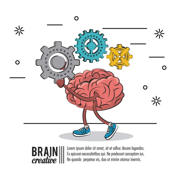 Δημιουργικό αφίσας εγκεφάλου — Διανυσματικό Αρχείο