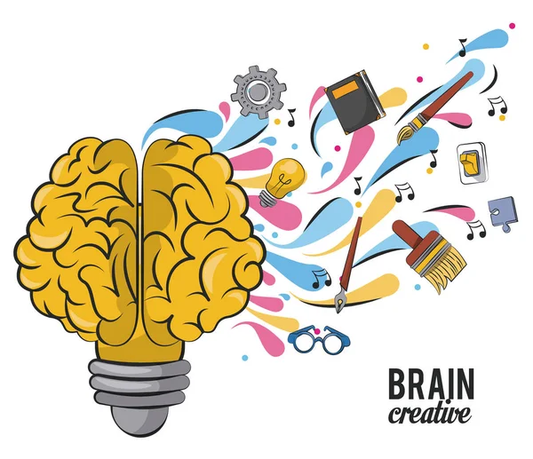 Caricaturas cerebrales creativas — Archivo Imágenes Vectoriales