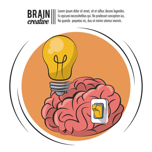 Mozku kreativní plakát — Stockový vektor