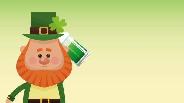 Saint patricks günü elf çizgi film Hd animasyon — Stok video