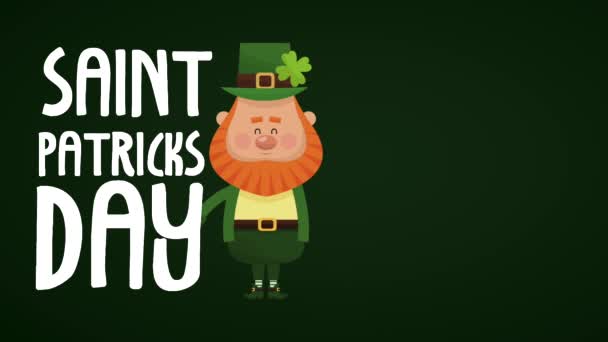 Saint Patricks Tag Karte HD-animation — Stockvideo