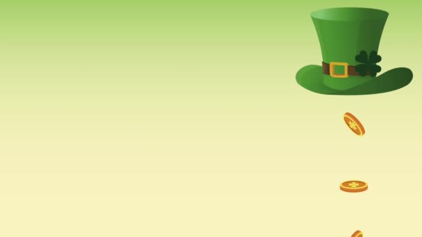 Saint Patricks Tag Karte HD-animation — Stockvideo