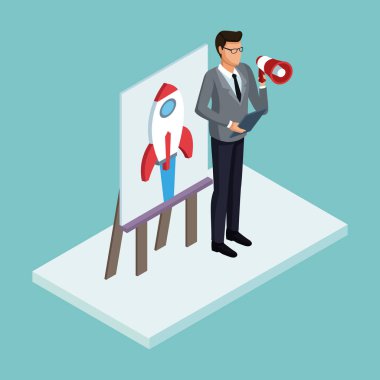 İşadamı izometrik kavramı