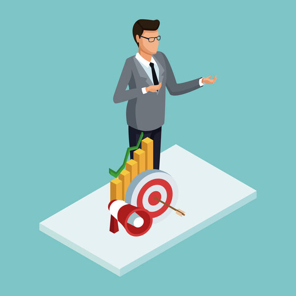 Businessman isometric concept