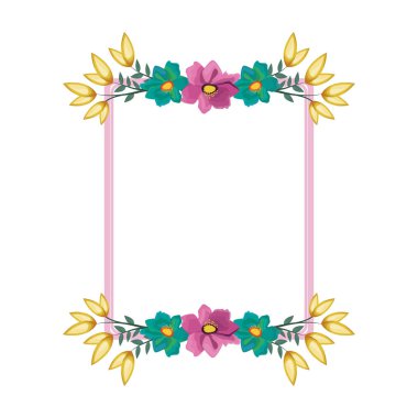 Dekoratif çiçekli çerçeve