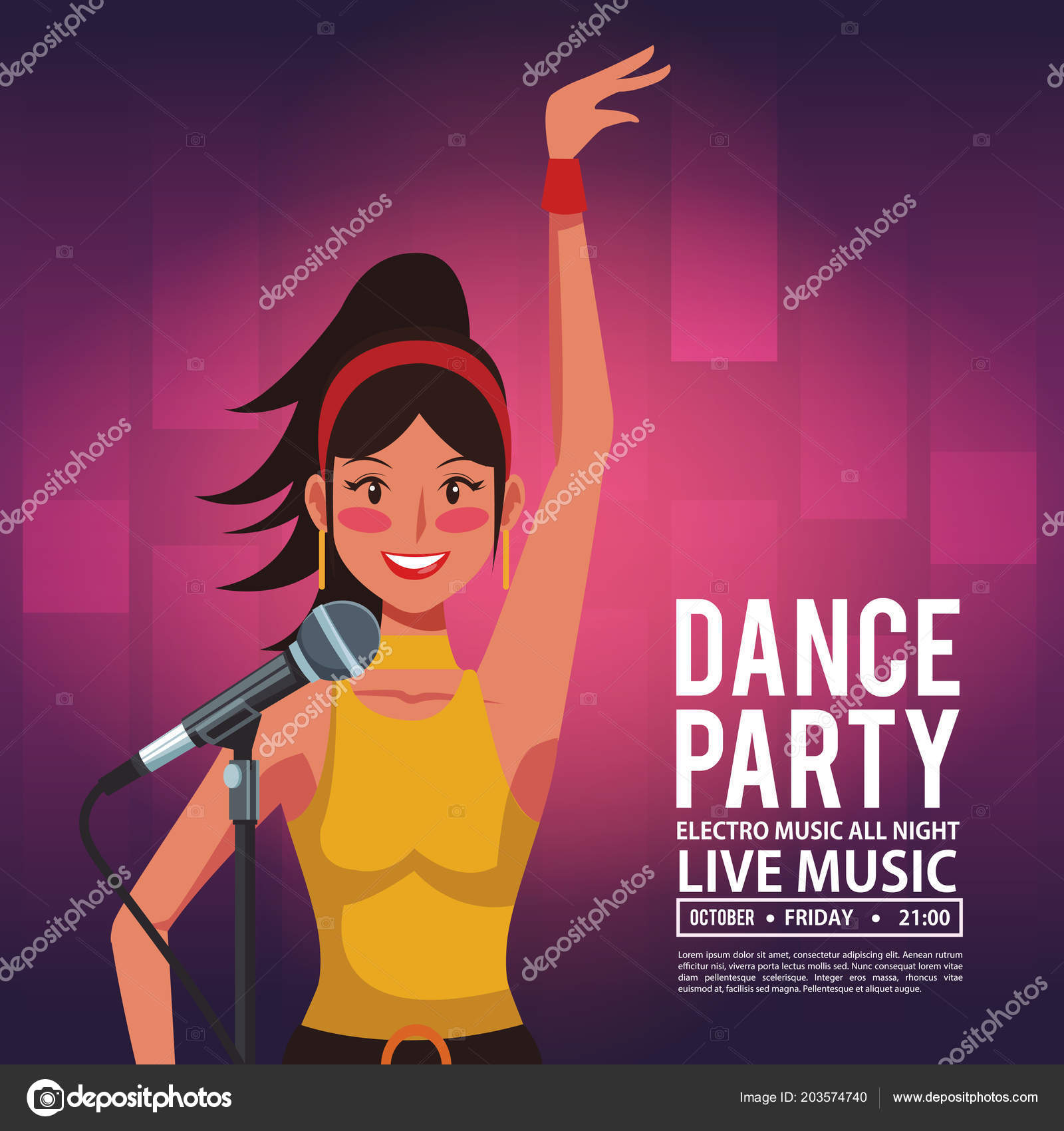 dance party invitation card stock vector jemastock 203574740