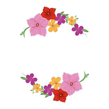 çiçekler yuvarlak çerçeve