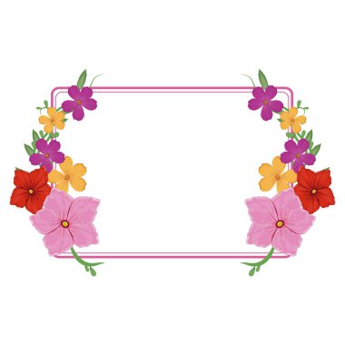 Dekoratif çiçekli çerçeve